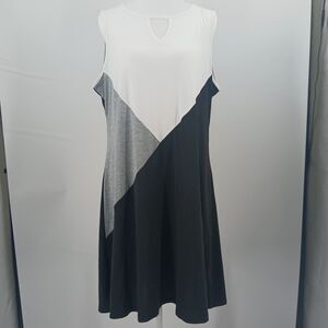 Shift Dress Womens XL Black Gray Modest Casual Comy Minimalist Aesthetic